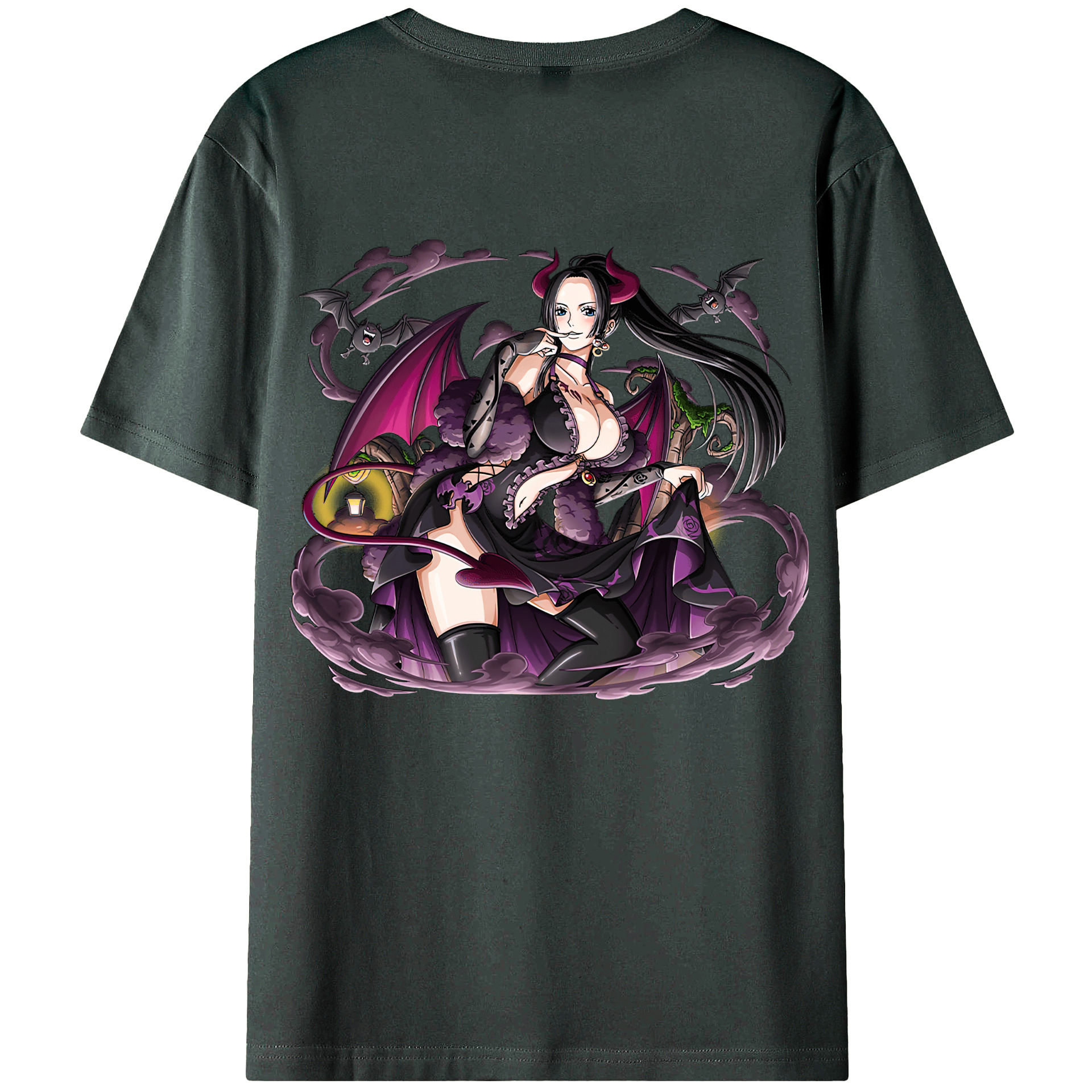 ワンピース ボア・ハンコック ONE PIECE Boa·Hancock 綿100％ メンズ半袖Tシャツ（バックプリント） 通気性